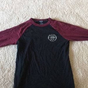Vans maroon and black baseball tee